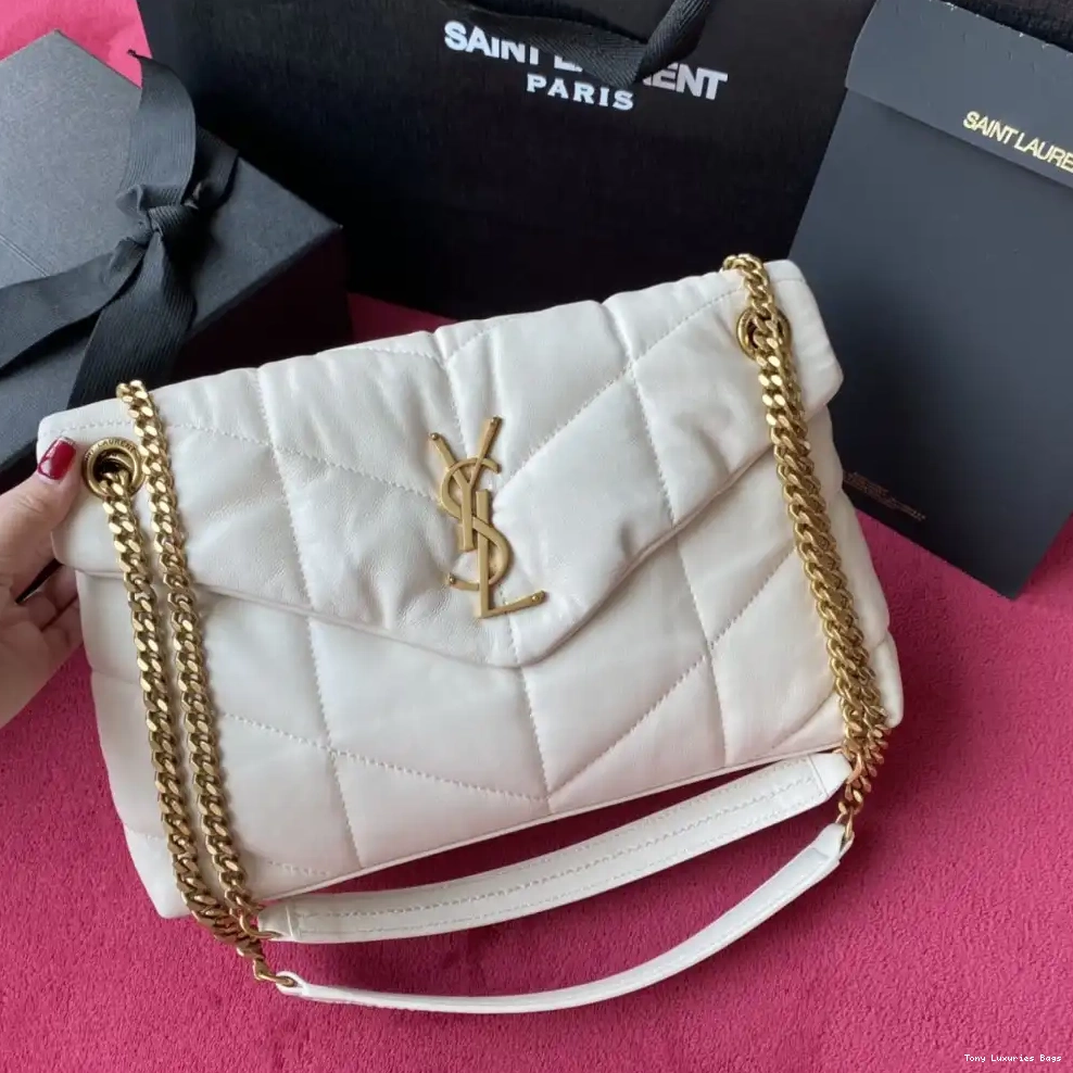 Tony Luxuries IN YSL LAMBSKIN PUFFER QUILTED SMALL BAG 0530